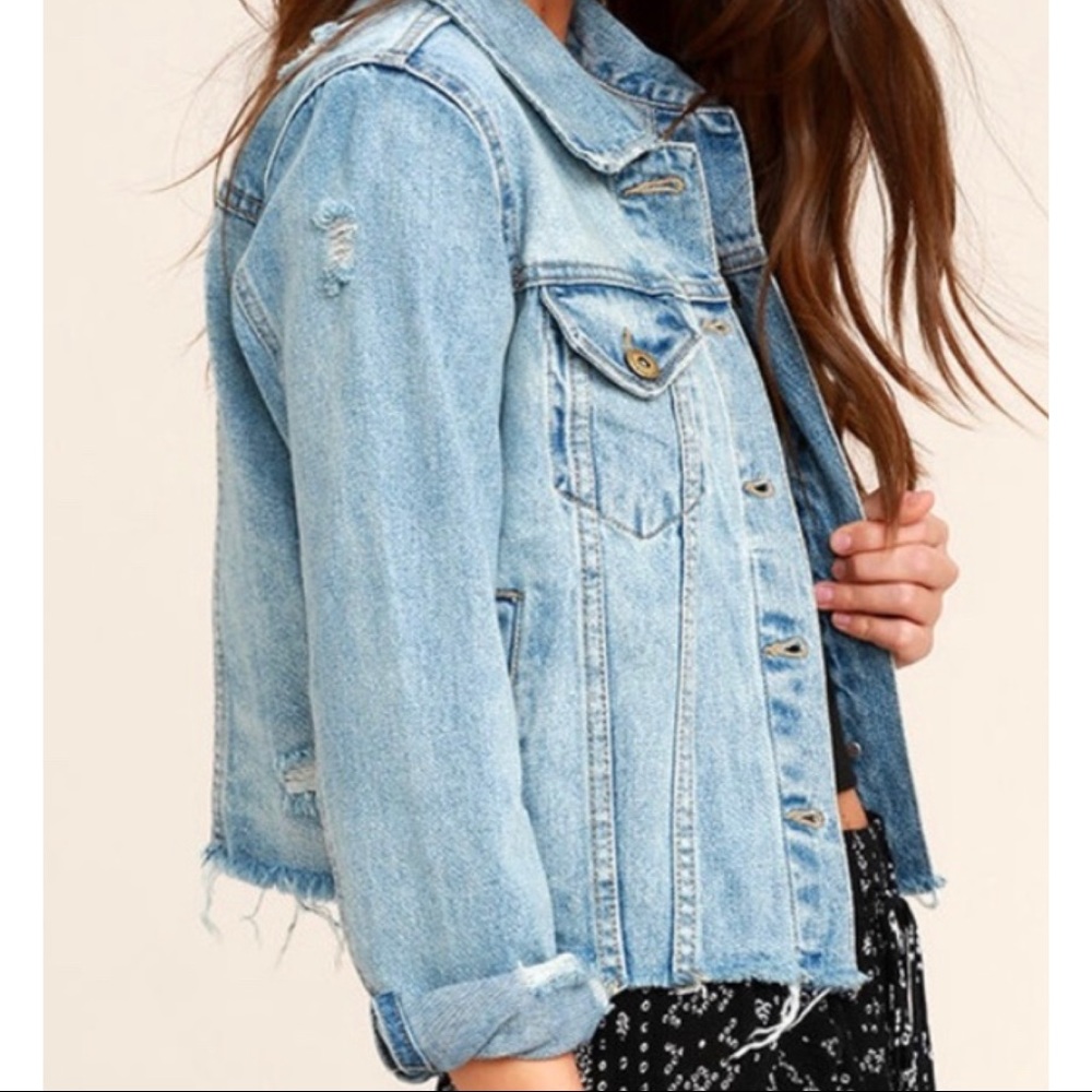 Pistola Can’t Wait Distressed Denim Jacket Small